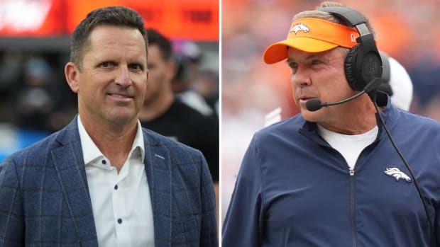 Denver Broncos GM George Paton and head coach Sean Payton.